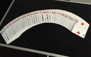 Table for magician with cards